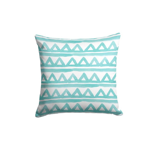 Canvas Piera Cushion Cover in Turquoise & White, 40x40 cm, a durable decorative pillow with a refreshing and stylish pattern, perfect for a coastal or contemporary home design