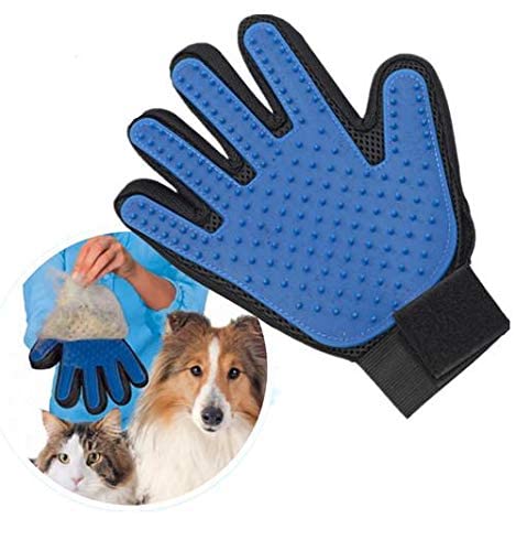 Pet Grooming Glove Brush for Dogs [zZ] Blue