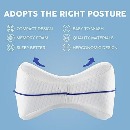 Meyson Memory Foam Pillow, Neck Pillows for Sleeping, Side Sleeping Pillow, Leg Pillow for Sleeping and Relieving Back Pain
