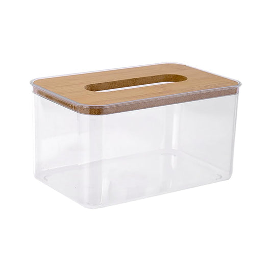 GSHLLO Clear Acrylic Tissue Box Dryer Sheet Dispenser Rectangle Tissue Holder Cover Countertop Napkin Organizer Bathroom Facial Napkin Case for Office Room