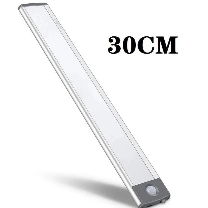 LED Motion Sensor Cabinet Light, Under Counter Lighting, USB Rechargeable Kitchen Night Lights, Removable Magnetic Stick Anywhere, White Night Light for Kitchen Cabinet, Hallway, Stairway (30cm)