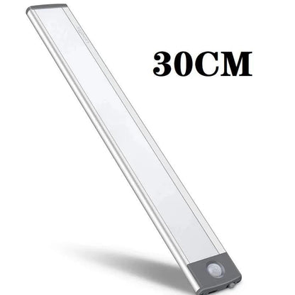 LED Motion Sensor Cabinet Light, Under Counter Lighting, USB Rechargeable Kitchen Night Lights, Removable Magnetic Stick Anywhere, White Night Light for Kitchen Cabinet, Hallway, Stairway (30cm)