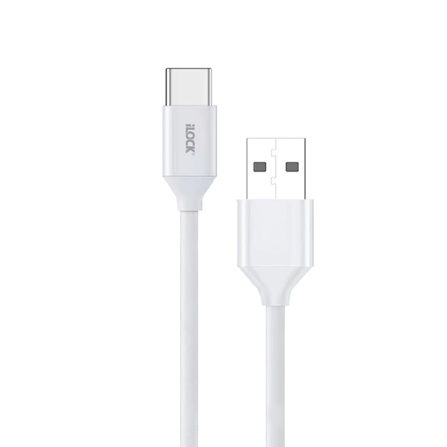 iLOCK Charge & Sync Cable | 1 Meter | Fast Charging & Data Sync | Durable PVC Design (USB-A to TYPE-C, White)