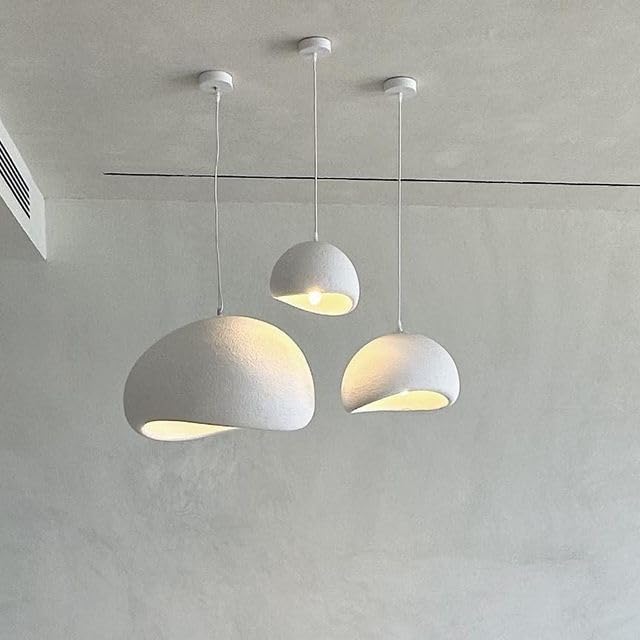 نجفة شوب - نجفة معلقة مودرن 3 قطع فايبر جلاس أبيض – إضاءة سقف ديكور للمطبخ والسفرة – قابلة لتعديل الارتفاع – تصميم بسيط وعصري – تصلح للاستخدام المنفصل أو المجمع G-3H-WH