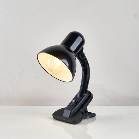 Desk Lamp with Clips – Addressable LED Lighting – Flexible Arm – Elegant Color – Suitable for Study, Reading, Work (Black)
