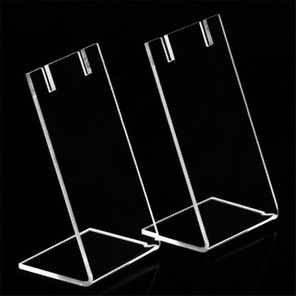 4 Pack L-Shaped Acrylic Earring Display Stands, Clear Single Pair Jewelry Holder and Rack, Modern T-Stand for Retail Show, Craft Fairs, and Personal Vanity Storage
