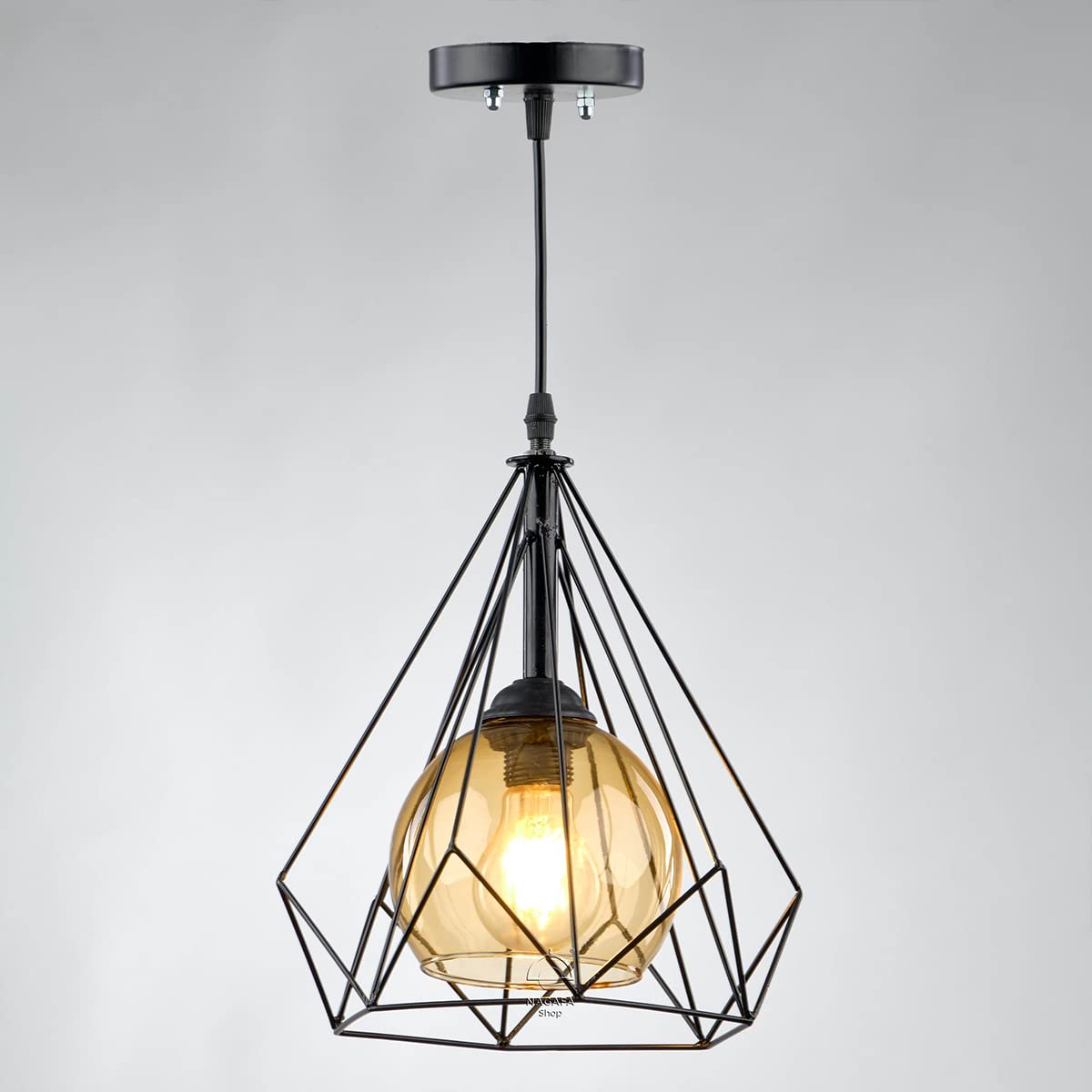 Nagafa Shop, Modern Diamond Linen Black,