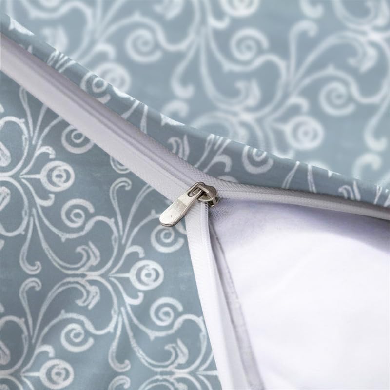 INtex Home Linen Throw Cushions with Insert Included, Meadow Breeze Printed Cushion Cover, Soft Durable Fabric for Living Room Bedroom or Sofa, Elegant Home Accent Cushions, 40 x 40 cm - Petrol Blue