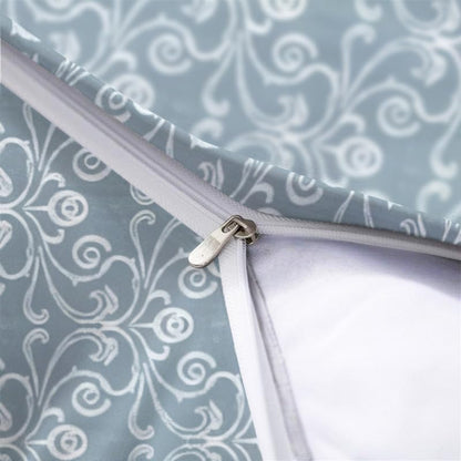 INtex Home Linen Throw Cushions with Insert Included, Meadow Breeze Printed Cushion Cover, Soft Durable Fabric for Living Room Bedroom or Sofa, Elegant Home Accent Cushions, 40 x 40 cm - Petrol Blue