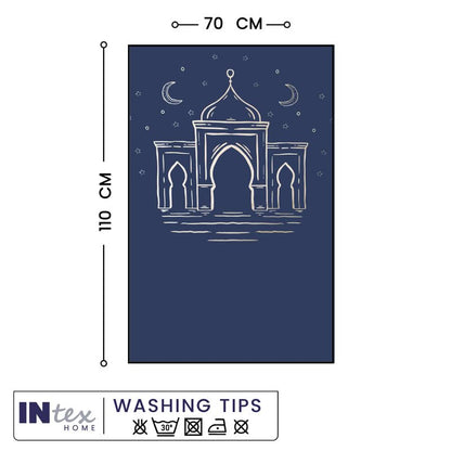 INtex Home Prayer Rug, Luxury Velvet Fabric with Digital Print, Soft Comfortable Islamic Mat for Daily Prayers, Elegant Lightweight Foldable for Mosque or Home Use - Modern Design