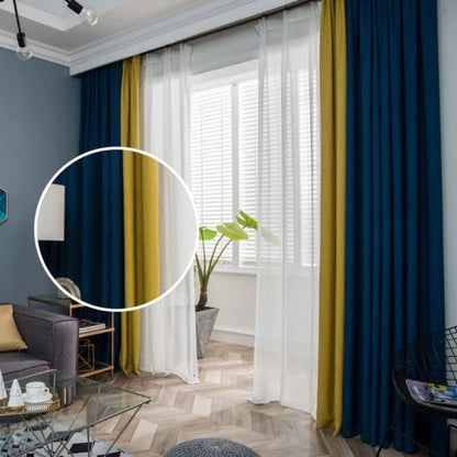 INtex CURTAINS HOUSE Velvet Sabia Modern Design Curtain – Two colors With Tie-backs - 2 Piece - Basic Tape Design 400W X 230L CM Gray*Yellow