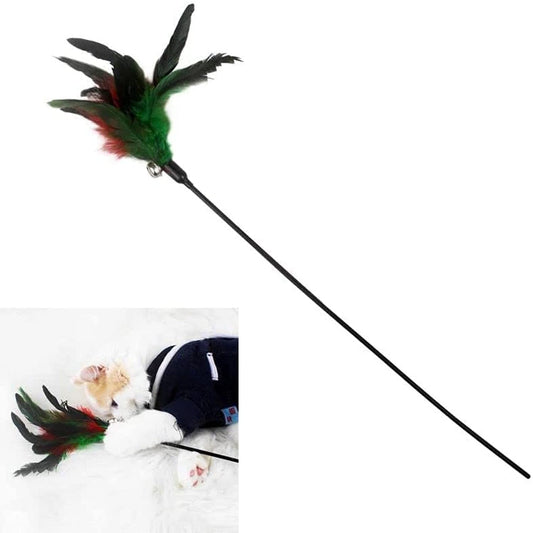 Cat feather toy with bell - random colour
