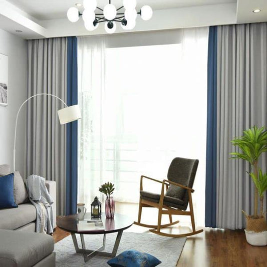 Velvet Sabia Modern Design Curtain – Two colors With Tie-backs - 2 Piece - Basic Tape Design