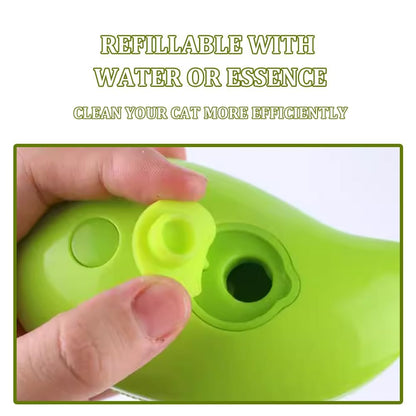 PAKMEZ Steamy Cat Brush - 3 In1 Cat Steamy Brush, Self Cleaning Steam Cat Brush, Cat Steamer Brush for Massage, Cat Hair Brush for Removing Tangled and Loosse Hair (Yellow)