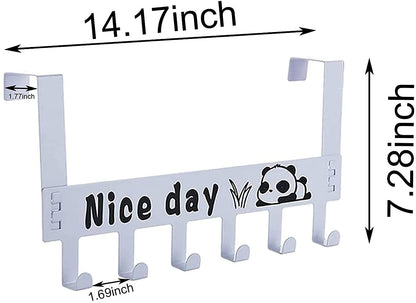 SYGA 6 Hooks Hanger Over The Door Hook Hanger (White, Pack of 2), Alloy Steel