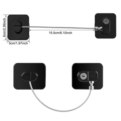 Wisebom Child Safety Cable Lock, 2 Pcs Strong Adhesive Cable with Key Lock for Fridge Door for Window Door Refrigerator Drawer Wardrobe (White)