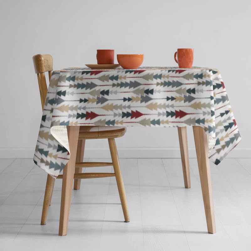 INTEX HOME Sofia Elegance Square Tablecloth – Luxurious Linen Velvet – Kitchen & Living Room Tables – For Ramadan & Events – Multiple Sizes Available – 1 Pc -130x130 cm - Multicolour