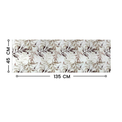 INtex HOME Linen Velvet Table Runner, 45 x 130 cm, Modern Leaves Design, Elegant Rectangular Tablecloth for Dining, Living Room and Kitchen, Soft, Durable - Café x Brown - Single Piece