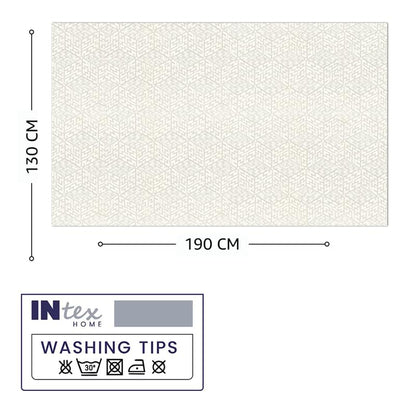 INtex Home Waterproof Tablecloth, Daniella Geometric Pattern Rectangle Table Cover, Stain Resistant Wipeable Fabric for Kitchen Dining Table, 1 Piece - Geometric Maze - Off-White - 200 x 270 cm