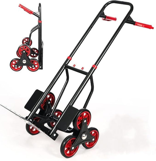 CROWN CTT-SA150 Stair Climber Hand Truck Dolly, Cart for Shopping, Heavy Duty Stair Climber Dolly with Adjustable Telescoping Handle，6 Durable Rubber Wheels by circle tools