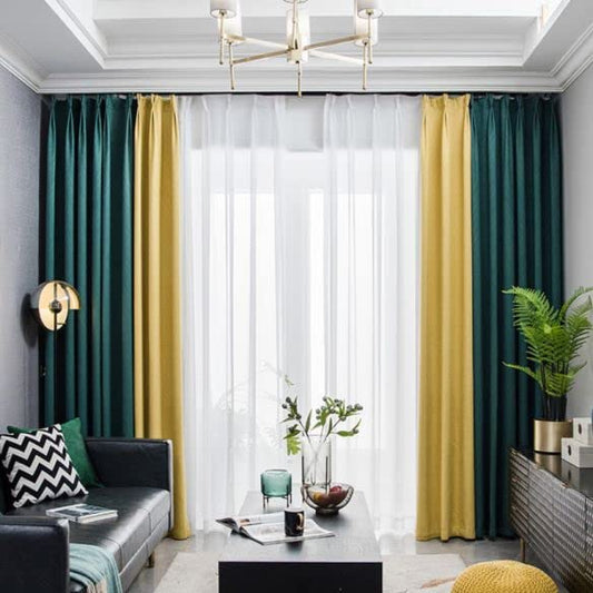 Velvet Sabia Modern Design Curtain – Two colors With Tie-backs - 2 Piece - Steel Grommets.