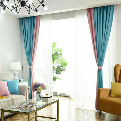 INtex CURTAINS HOUSE Velvet Sabia Modern Design Curtain – Two colors With Tie-backs - 2 Piece - Basic Tape Design 400W X 230L CM Gray*Yellow