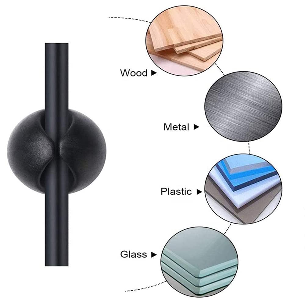 Denvok - Set Of 10pcs Cable Organizer Management Strong Adhesive Silicone, USB Cable Winder, Flexible Cable Manager Clips, Cord Holder For Desktop Mouse Headphone Earphone for Kitchen School Office