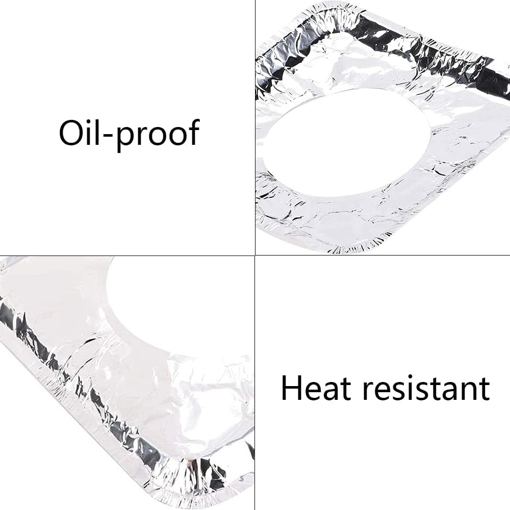 10 Pcs Gas Burner Cover - Disposable Aluminum Foil Gas Stove Mat for Easy Kitchen Cleaning