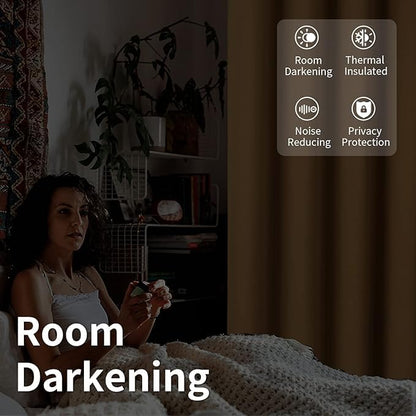 INtex CURTAINS HOUSE Blackout Curtains - Soft Peachy Texture Thermal Insulating Curtains-Silver Steel Grommets Blackout For Living Rooms And Bedrooms - Single Panel 135W X 230L CM Black