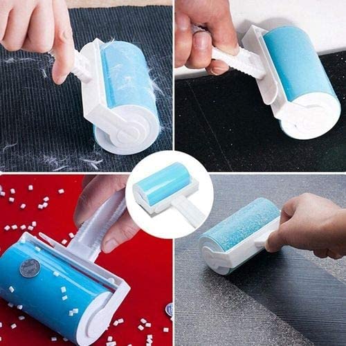 Washable Pets Hair Pick-Up Removal Adhesive Roller - White