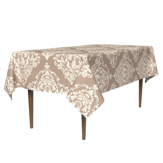 Royal Waterproof Tablecloth in Beige & White, a 140x300 cm Rectangular Table Cover of Spillproof Polyester, an Elegant Stain-Resistant Protector for Formal Dining or Large Tables