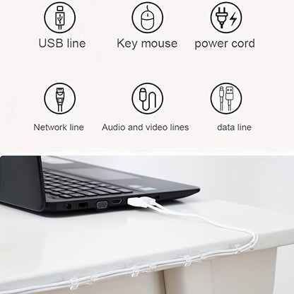 SYGA Pack of 20 Self-Adhesive Cable Clips Organizer Drop Wire Holder Cord Management System (Transparent)