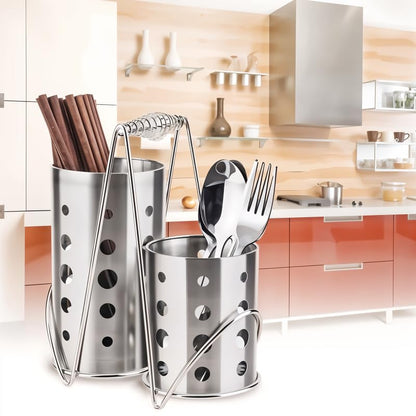 Stainless Steel Spoon Holder, Modern and Durable Kitchen Utensil Organizer for Spoons, Forks, Knives