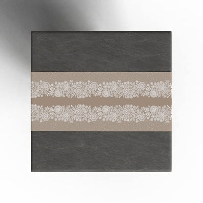 Slate Velvet Table Runner in Beige & Blue, a 35x140 cm plush decorative centerpiece with a sophisticated geometric design, blends modern style with luxurious comfort for an elegant table