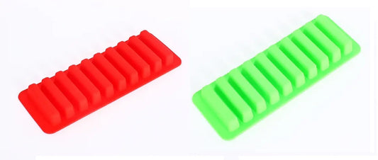 2 Pieces Ice Cube Trays Food Grade Silicone (Red+Green)