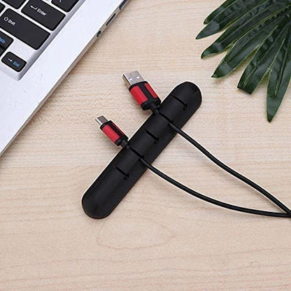 Silicone Desktop Cable Wire Organizer Holder Clip, Black