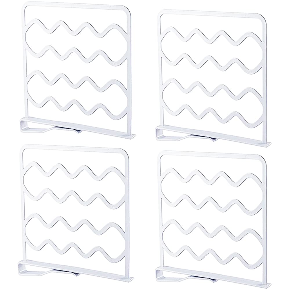 WDDY 4 Pieces Practical Shelf Dividers, Shelf Dividers Wardrobe, Wardrobe Partition Board, Wardrobe Partition Shelves Divider, for Storage and Organization in Bedroom Kitchen and Office Shelves