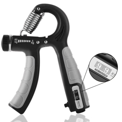 VIKKI Hand Grips Strengthener, 5-60 kg Adjustable Grips Strengthener Exerciser with Monitor, Power Trainer Gripper for Strong Wrists, Fingers, Forearm, Hands, Recovery for Athletes.