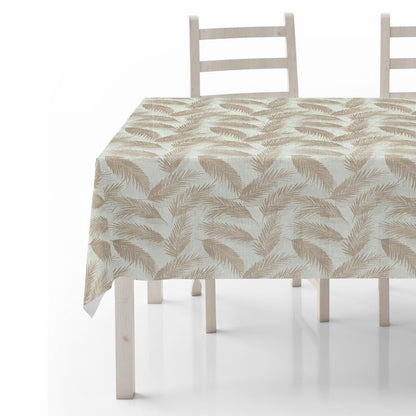 INTEX HOME Linen Velvet Table Cloth, Bella Leaf Pattern, Premium Soft Fabric, 130W×130L CM, Turquoise, Elegant Dining and Living Room Decor, Durable Protection for Daily Use and Special Occasions