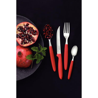 Ipanema Flatware Set, Stainless Steel Blades, Polypropylene Handles, 24-Piece Cutlery for Dining and Everyday Use, Durable and Dishwasher Safe