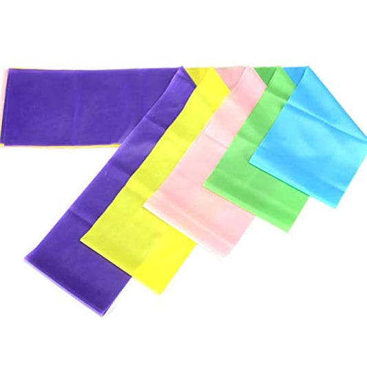 Elastic Rubber Resistance Bands Yoga Gym Strength Training Stretching Belts - Set of 5 Levels