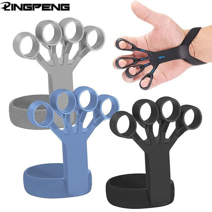 Finger Trainer, Various Strengths, Hand Trainer, Hand Grip, Rubber Muscle Trainer, Training Device for Strength Training, Therapy, Muscles, Black