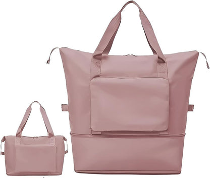 حقيبة سفر قابلة للطي بسعة كبيرة، حقيبة دافل خفيفة الوزن مقاومة للماء وقابلة للتمدد، حقيبة سفر قابلة للطي من قماش أكسفورد، حقيبة رياضية للصالة الرياضية في عطلة نهاية الأسبوع للسفر والعطلات