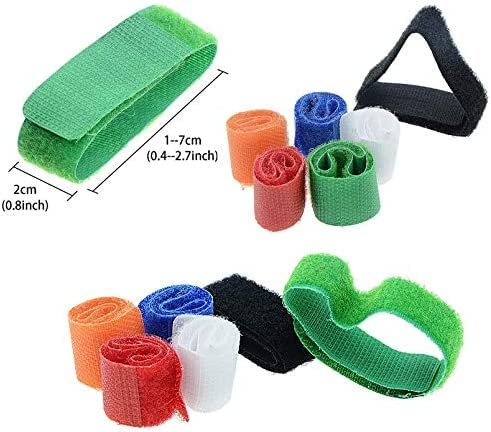 Kunya® Cable Management Cloth Straps Hook, Self Gripping Cable Ties Loop, Special Design Wire Organizer, Pack of 6