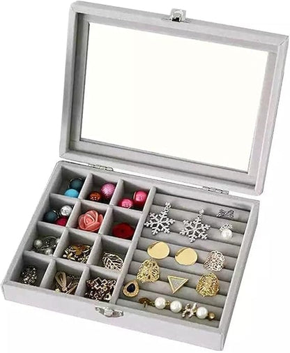 Plush Jewelry Storage Box (Gray)