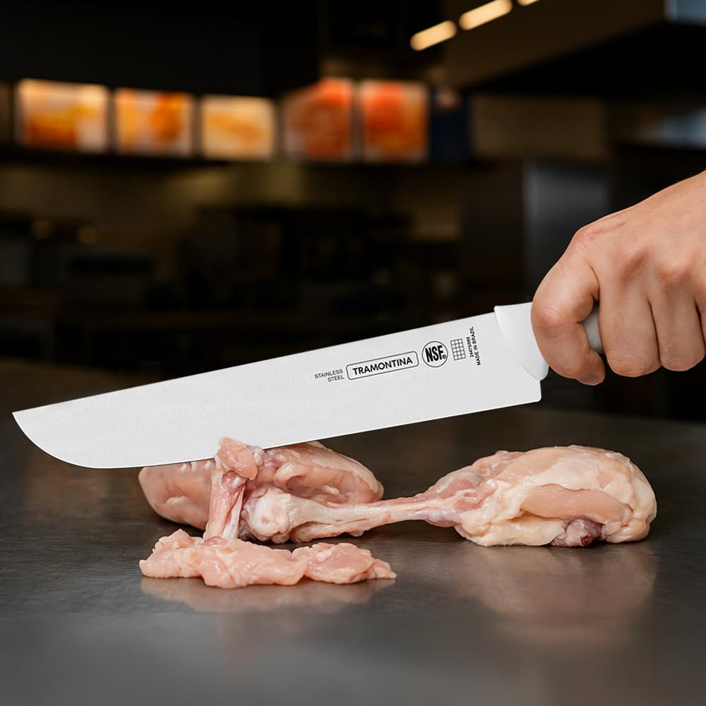 Premium Stainless Steel Steak Chef Knife with Handle, 10-Inch Blade, White - Designed for High Performance and Durability, Ideal for Professional and Home Kitchens, Precision Craf