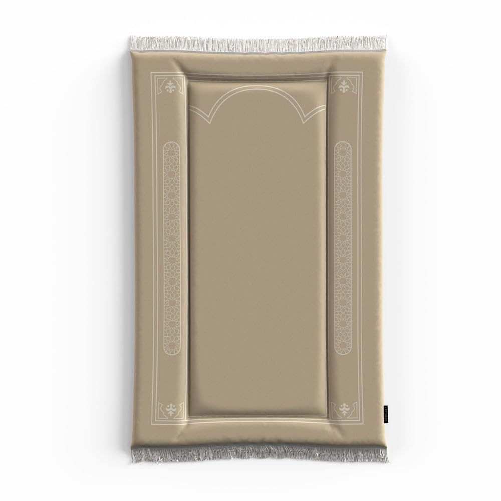 Sakina Padded Prayer Mat Soft Premium Velvet Face - Luxurious And Comfortable Prayer Rug With Elegant Design - Thickness Foam For An Ultimate Comfort Experience