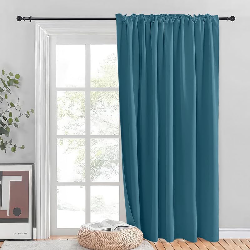 INtex CURTAINS HOUSE Blackout Blinds for Sliding Doors – Thermal Insulated Wide Curtains, Room Darkening, Blind Glass Doors, Two Hanging Options, Modern Design - Cappuccino 150 W x 230 L