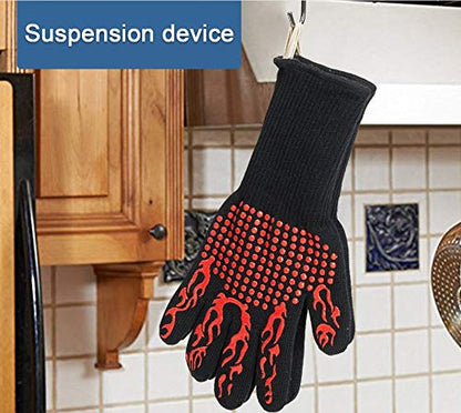 OBAY Kitchen Fireproof Gloves Heat Resistant Thick Silicone Cooking Baking Barbecue Oven Gloves BBQ Grill Mittens Dropshipping