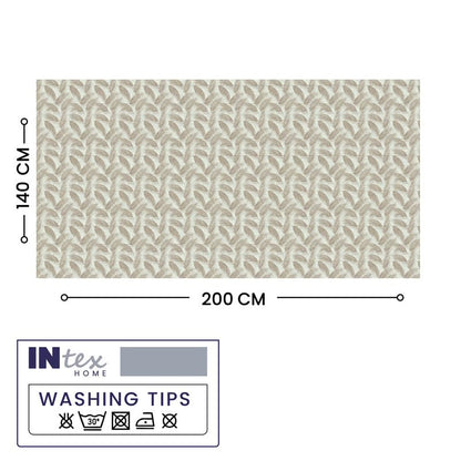 INTEX HOME Linen Velvet Table Cloth, Bella Leaf Pattern, Premium Soft Fabric, 130W×130L CM, Turquoise, Elegant Dining and Living Room Decor, Durable Protection for Daily Use and Special Occasions